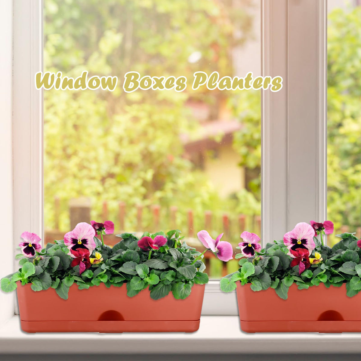 Lucpur indoor-outdoor window planter set for decks, balconies, or desks.
