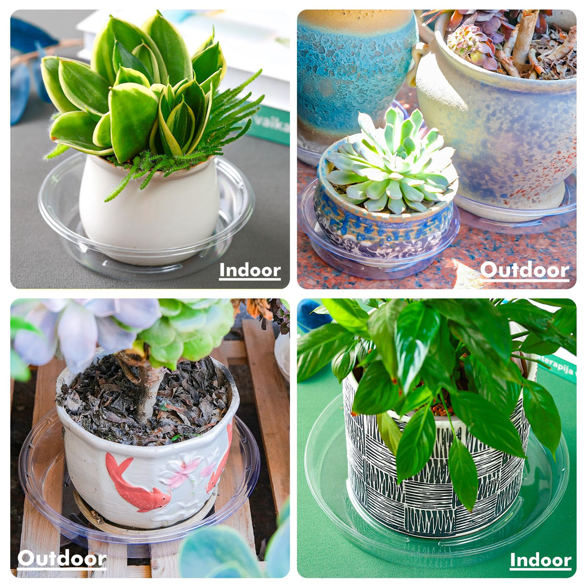 Lucpur stackable plant trays store neatly when not in use.