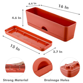 Lucpur windowsill planter with drainage holes, protects sill and supports aeration.