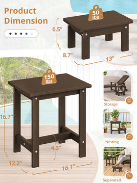 LUE BONA 2-in-1 patio table and footstool setup for flexible seating.
