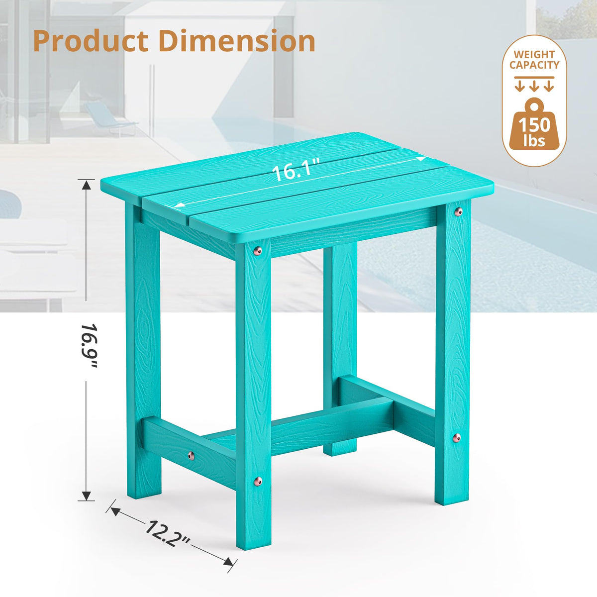 LUE BONA Aruba Blue easy maintenance with soap and water.