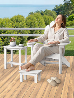 LUE BONA nesting design stores neatly under the table for space-saving.