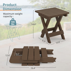 LUE BONA folding side table folded compactly for easy storage