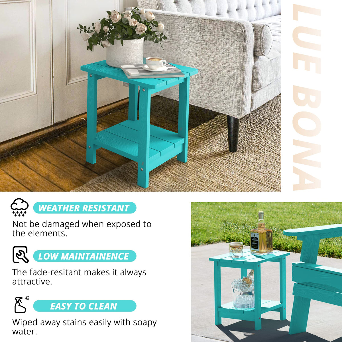 LUE BONA outdoor use ready for patio, poolside, or garden setups.