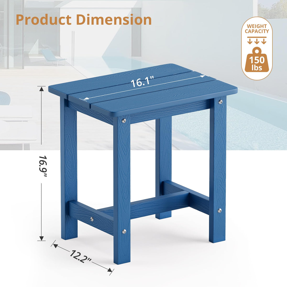 LUE BONA compact indoor outdoor table fits small spaces beside chairs