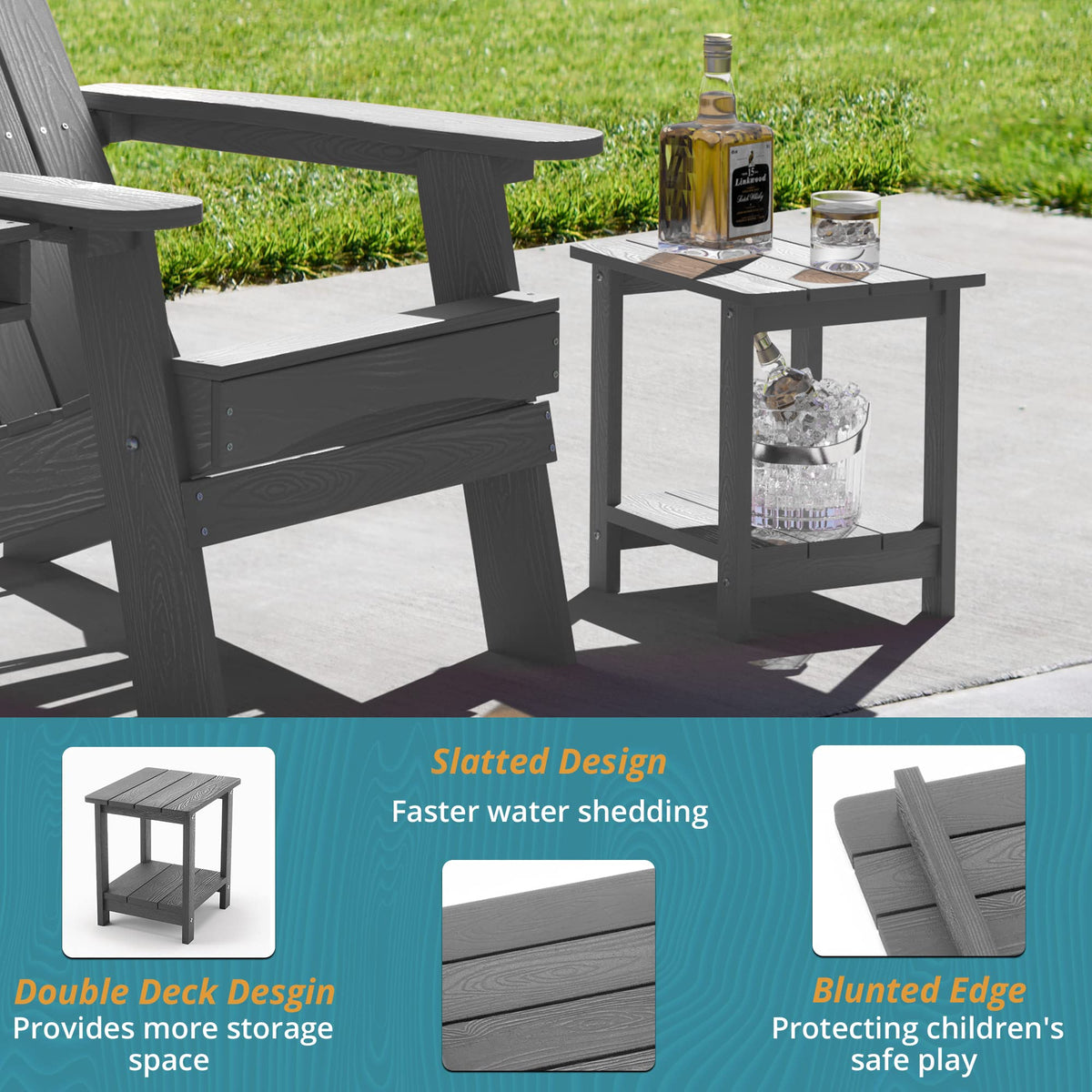 LUE BONA versatile indoor-outdoor side table for living spaces