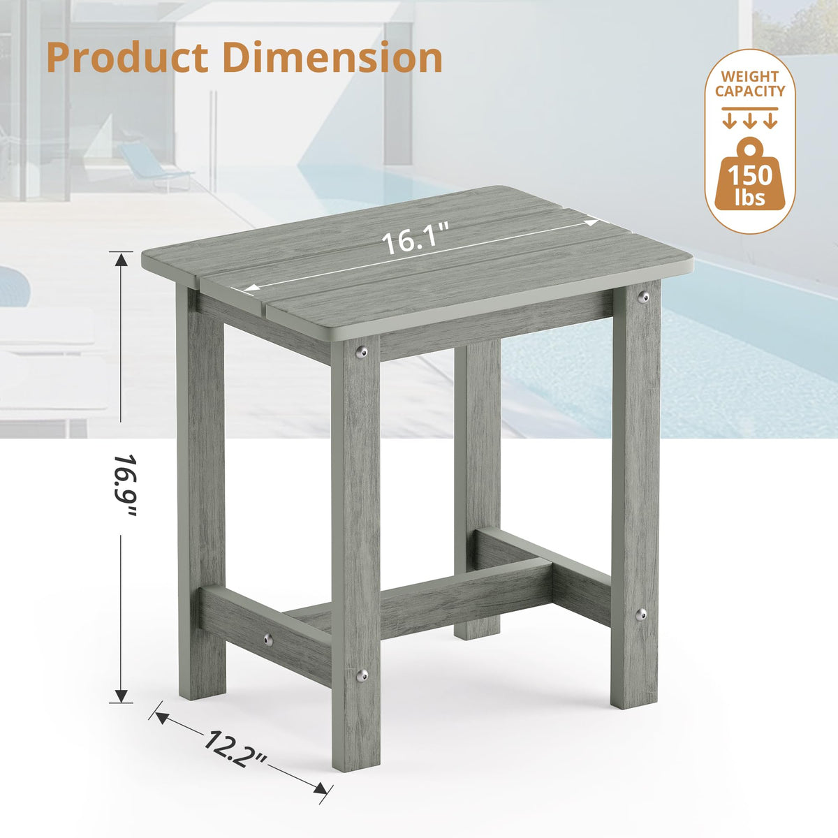 LUE BONA side table in the assembly process with screws and instructions.