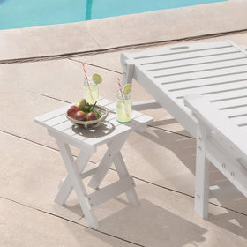 LUE BONA end table supports up to 100 lbs without wobble on decks and patios.