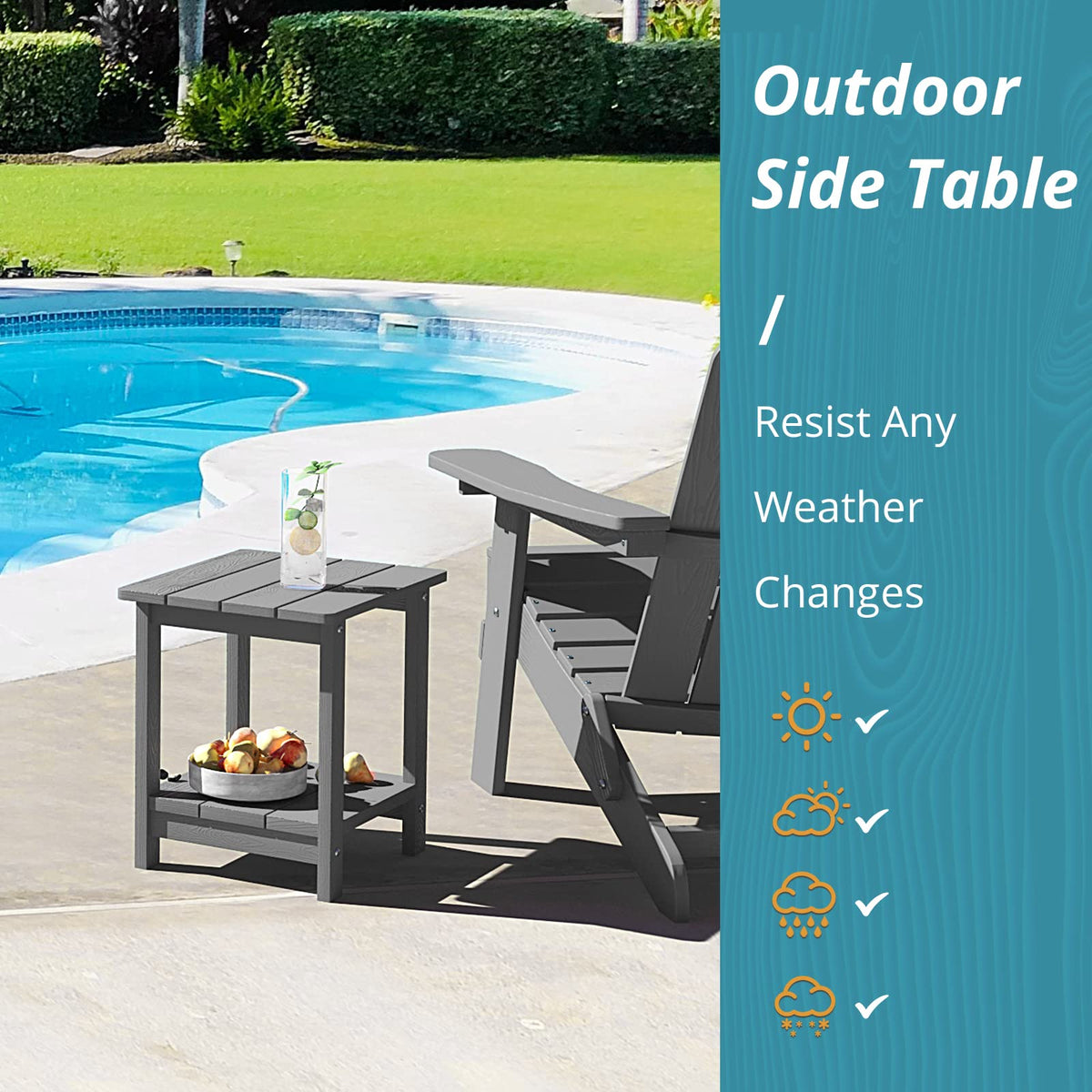 LUE BONA weather-resistant patio table ready for sun or rain