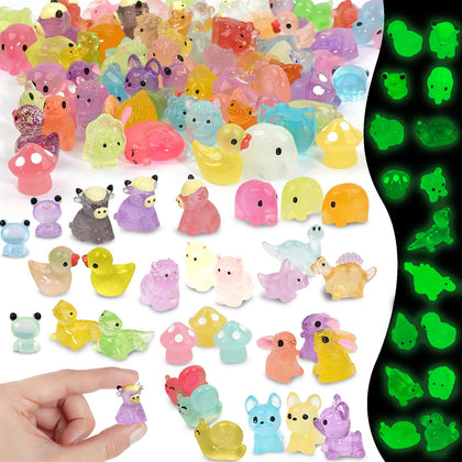 Lugailly mini resin ducks glow in the dark for fairy garden decor