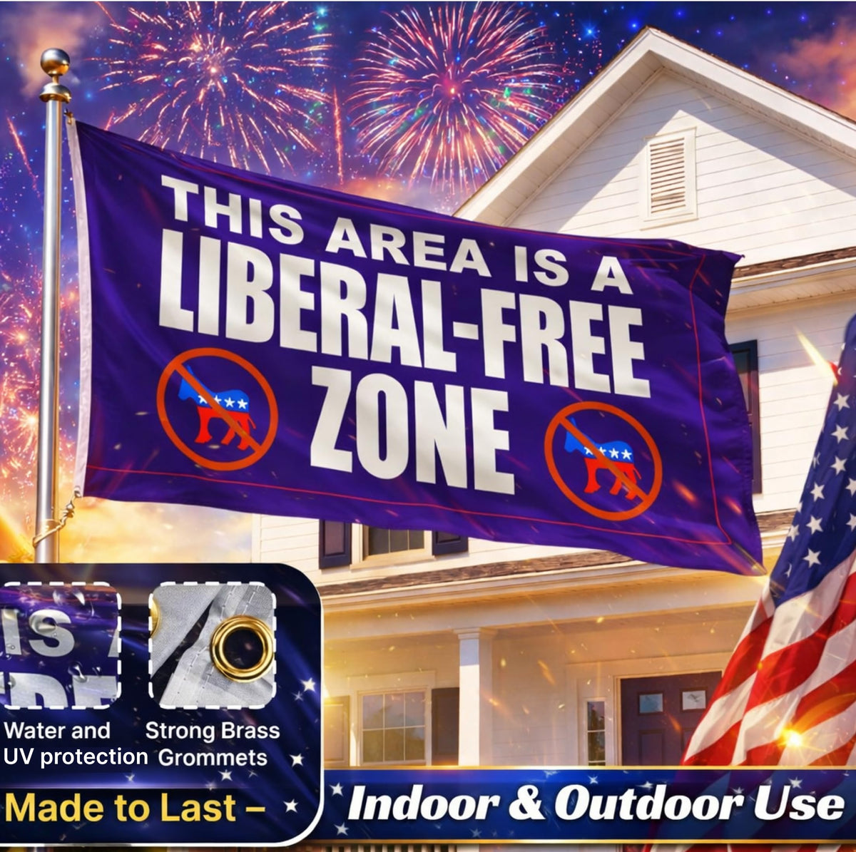 LUIVU indoor flag banner adds bold room decor