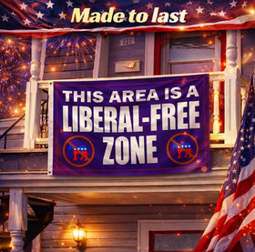 LUIVU liberal zone flag used as yard decor and conversation starter