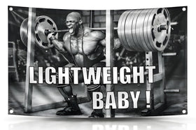 LUIVU Ronnie flag single-sided shown as gym motivation wall art
