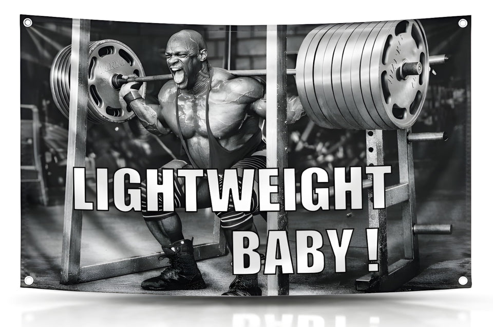 LUIVU Ronnie flag single-sided shown as gym motivation wall art