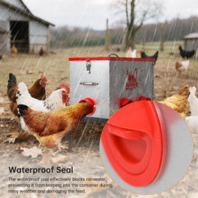 LUIHER cover and latch help keep feed secure from pests