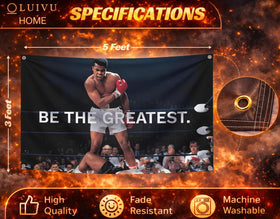 LUIVU Ali motivational flag banner 3x5ft for locker room energy and focus.