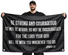LUIVU be-strong-and-courageous 3x5 flag banner for home and office decor.