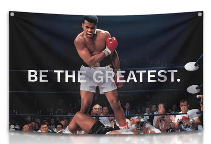 LUIVU Be the Greatest flag wall decor 3x5ft for daily motivation in your home gym.