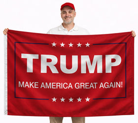 LUIVU Make America Great Again flag 3x5 front view for wall display.