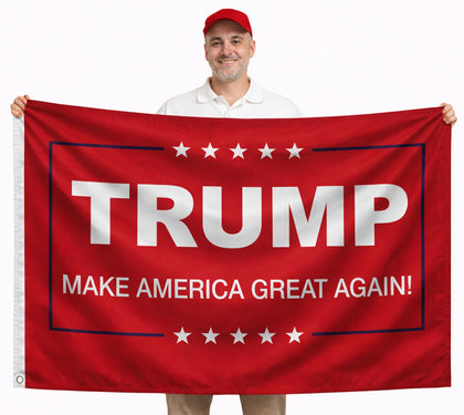 LUIVU Make America Great Again flag 3x5 front view for wall display.