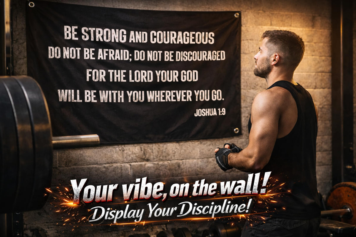 LUIVU masculine Christian banner enhances dorm or bedroom with inspiration.