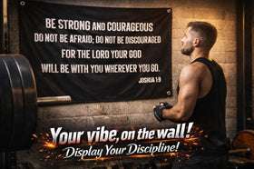 LUIVU masculine Christian banner enhances dorm or bedroom with inspiration.