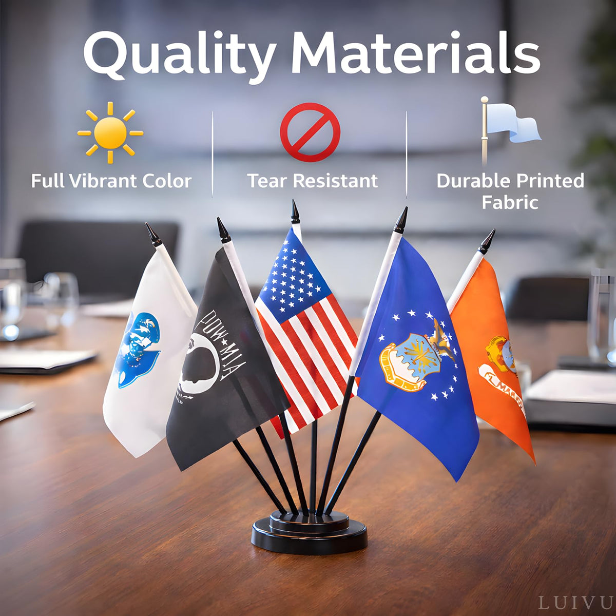 LUIVU memorial day flag set for commemorations and patriotic decor