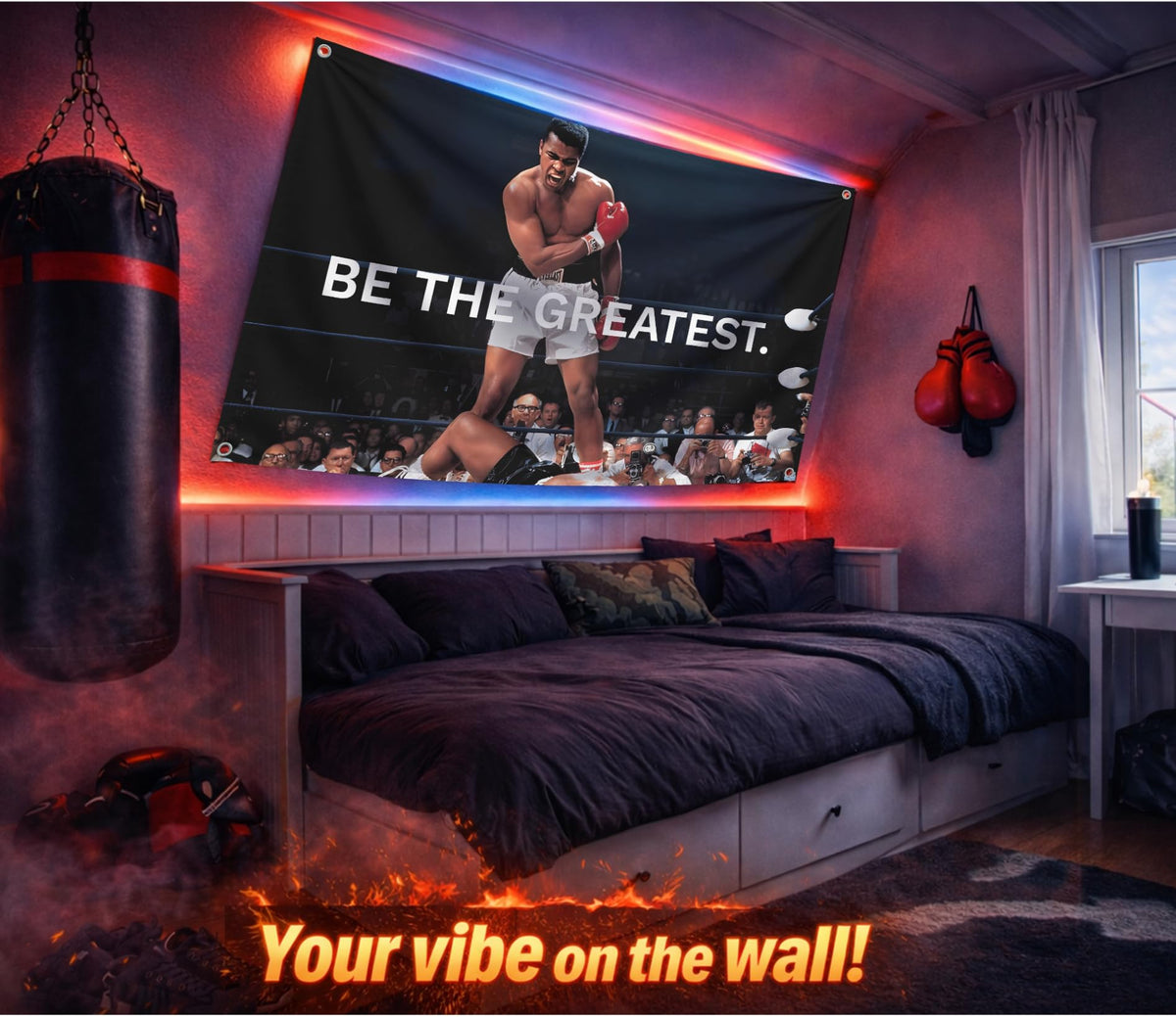 LUIVU Muhammad quote poster motivation flag for gym walls and study spaces.