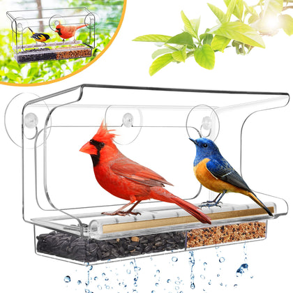 LUJII shatterproof window feeder with clear view for easy indoor bird watching