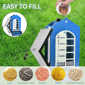 LUKCOZMO feeder with detachable roof simplifies filling and cleaning.