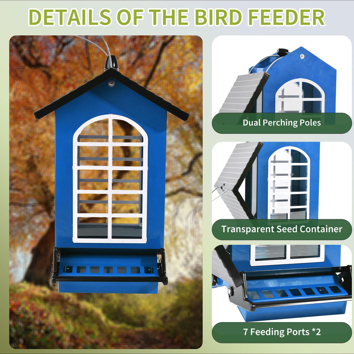 LUKCOZMO hanging design fits trees, poles, or eaves for flexible placement.