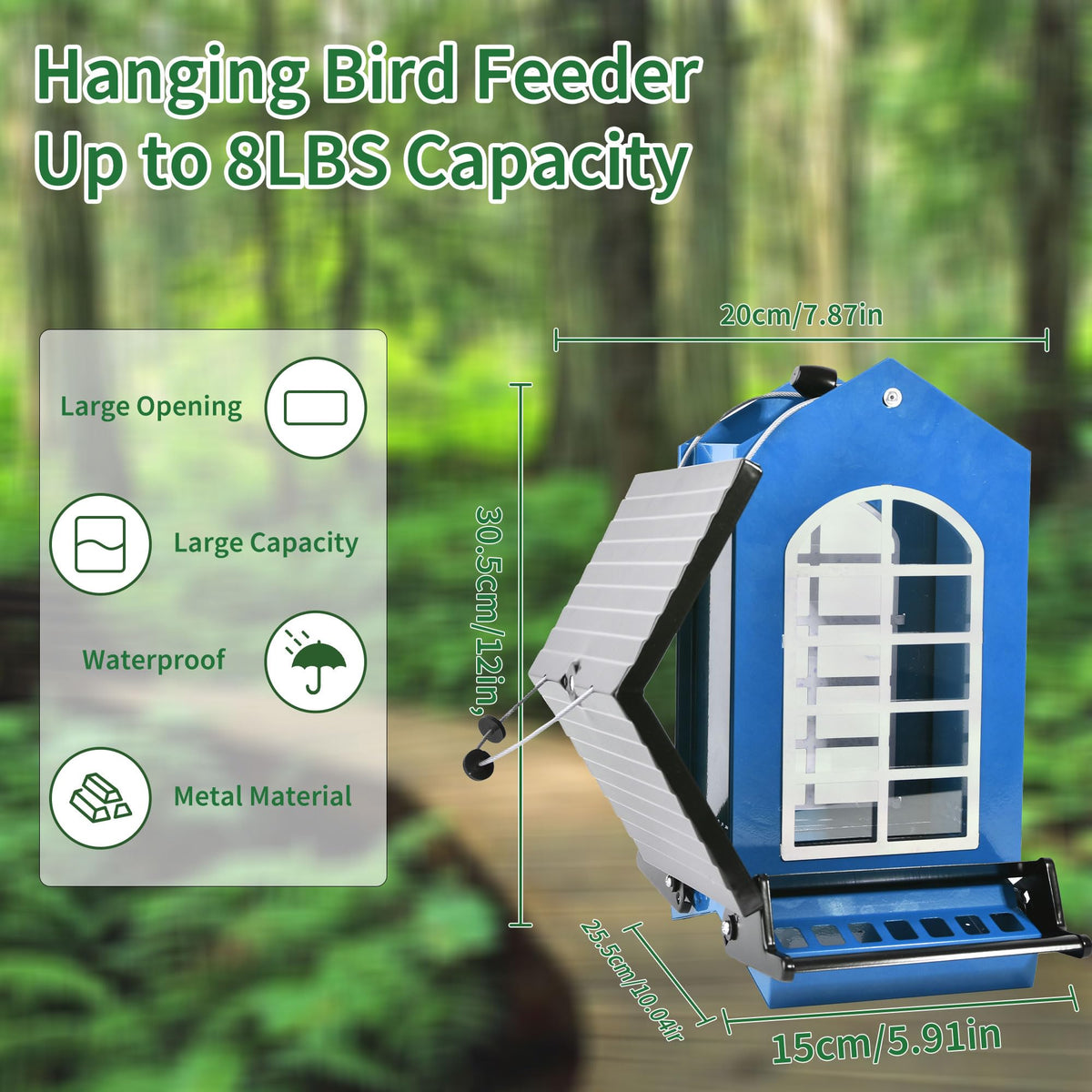 LUKCOZMO large-capacity seed bin reduces refilling frequency in yards.