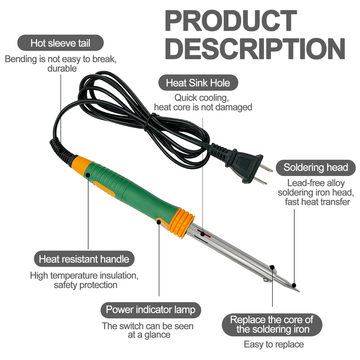LUKHMELF lead-free soldering head resists wear during pot drilling and welding tasks.