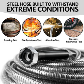 Lukiegale braided stainless steel body resists tangling and kinks during use.