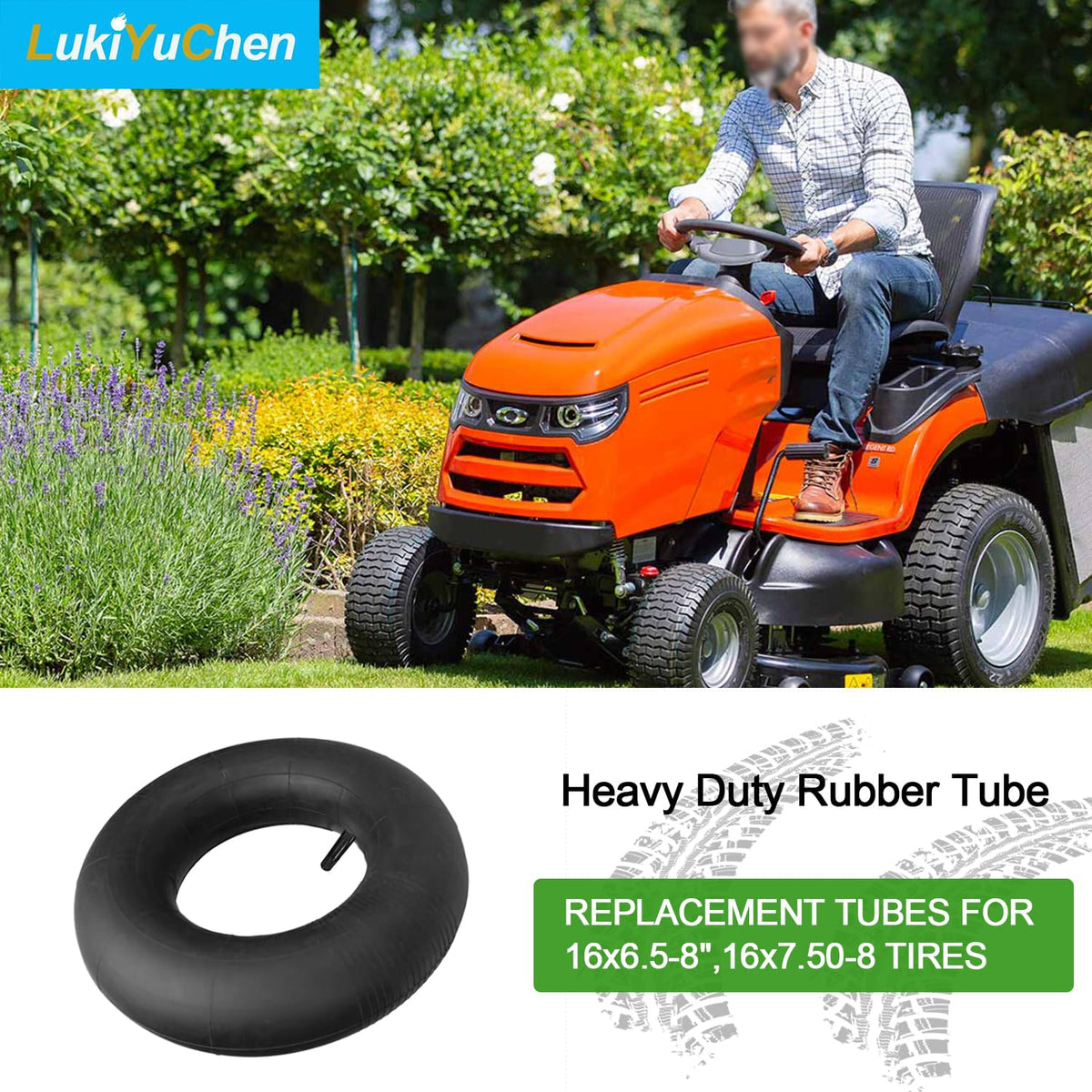 LukiYuChen 16x7.50-8 inner-tube supports heavier loads with durable rubber.