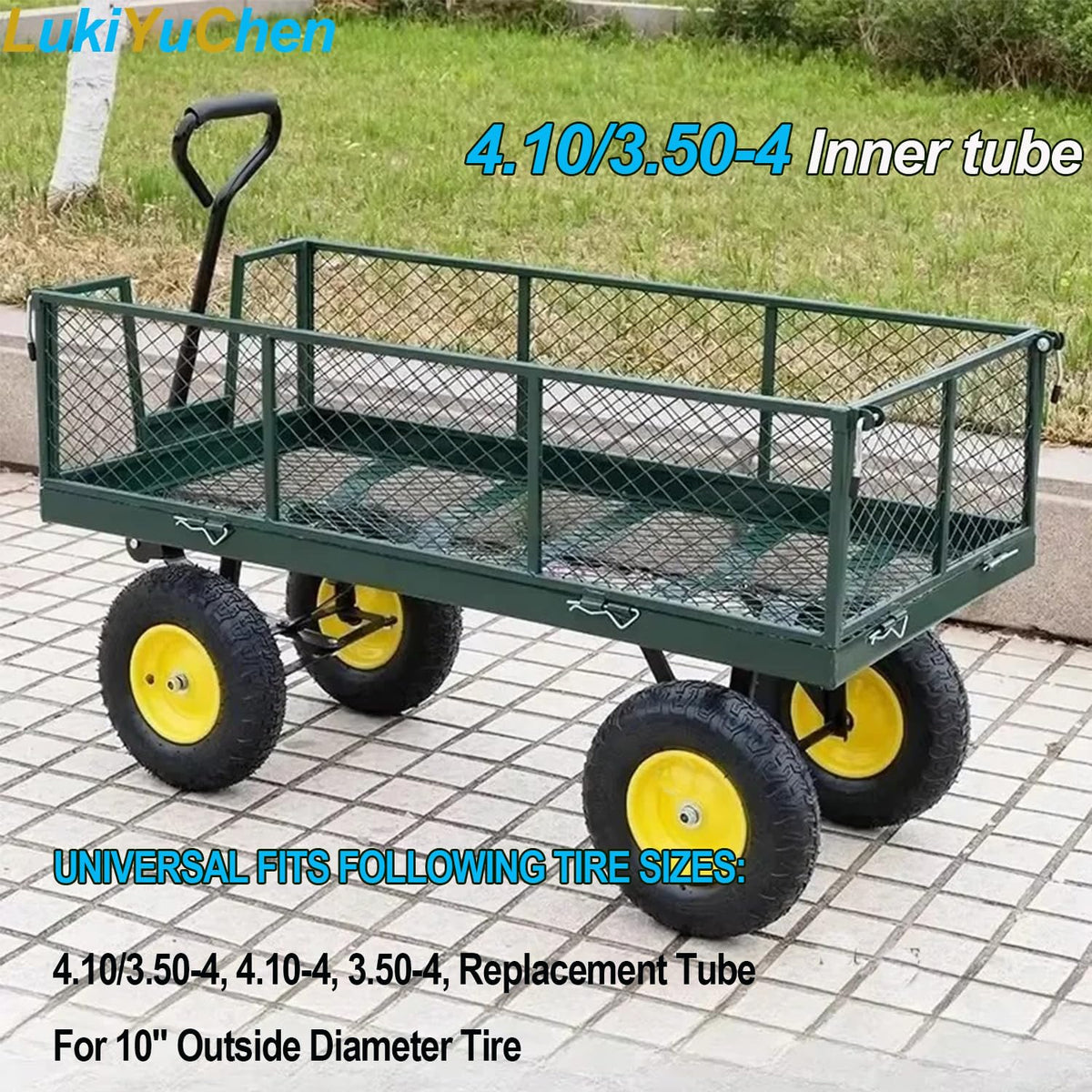 LukiYuChen wheelbarrow inner tube with 410-350-4 fits a variety of projects.