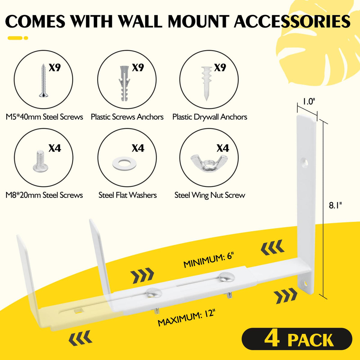 LukLoy brackets showing multiple mount options for wood, brick, or gypsum surfaces