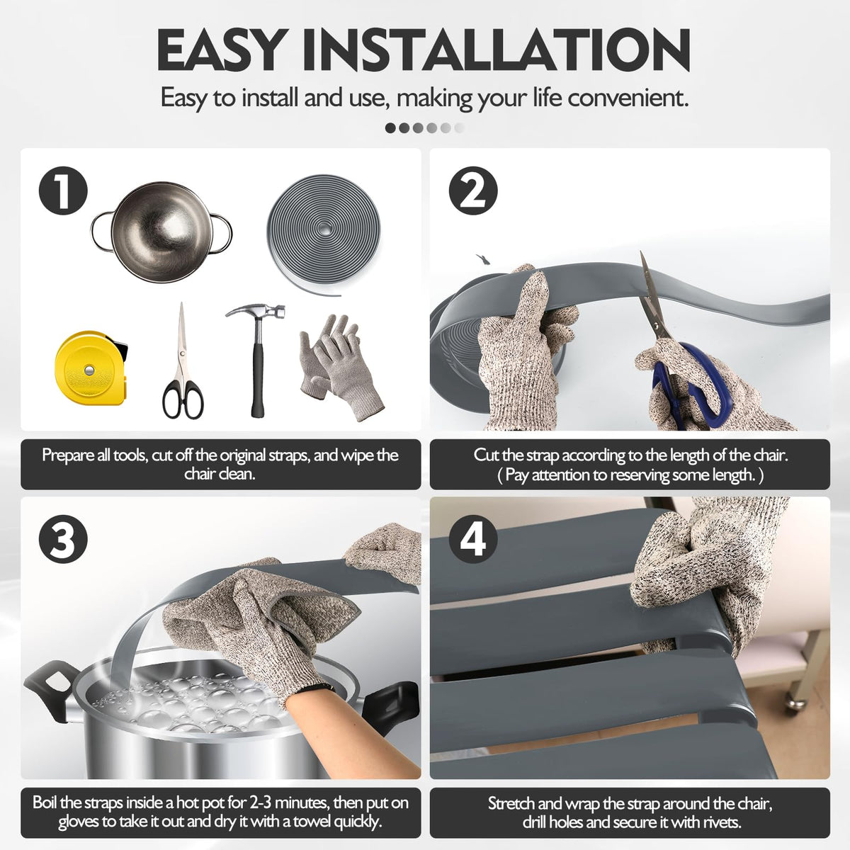 LukLoy chair repair DIY setup with grey straps