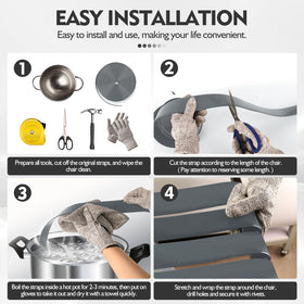 LukLoy chair repair DIY setup with grey straps