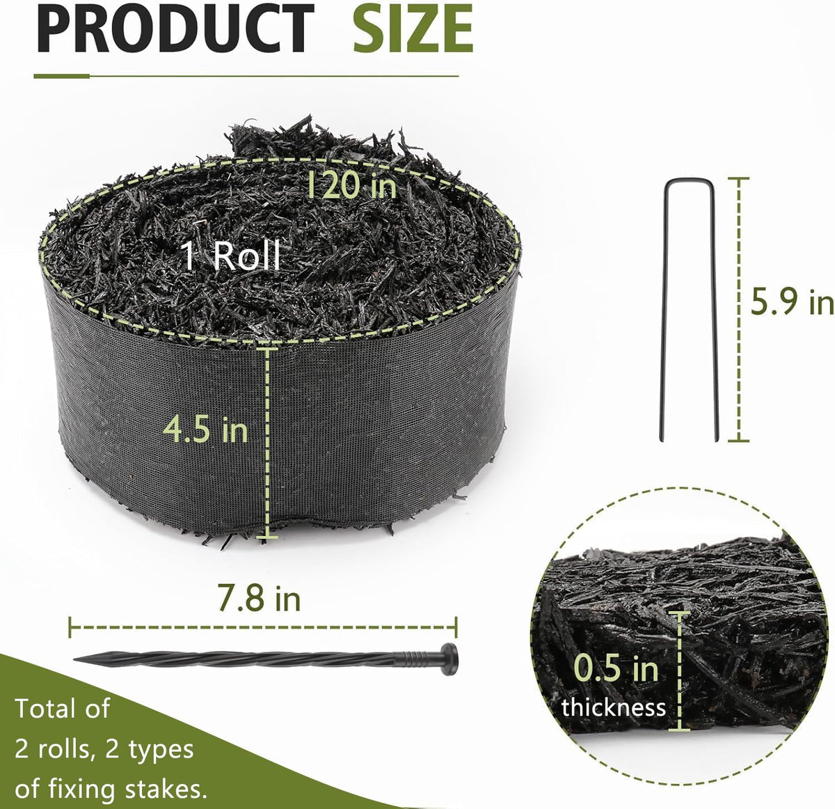LukLoy dense weed barrier with 0.5 inch membrane protects beds.