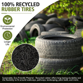 LukLoy edge-cuttable mat enables neat borders for garden beds.