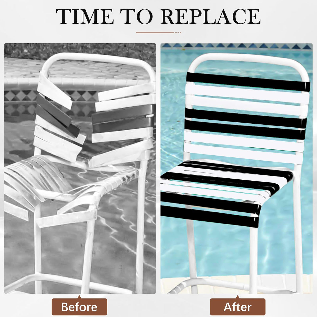 Weather-resistant LukLoy strap set for sunlit garden seating