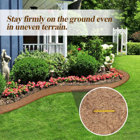 LukLoy mulch roll installation near borders shows easy edge setup.