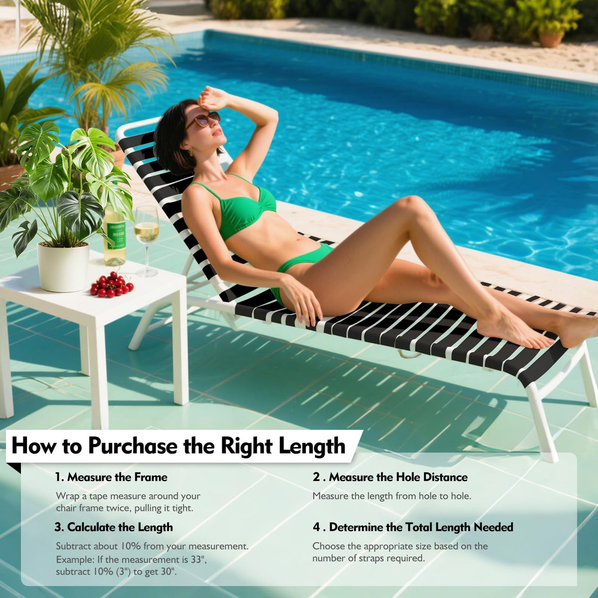 Outdoor chairs benefit from LukLoy UV-stable vinyl chair straps