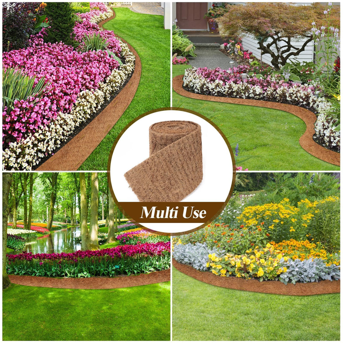 LukLoy mulch mat deters pets from soil disturbance in outdoor space.