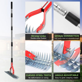 Lulkod thatch rake with adjustable teeth angle for comfortable dethatching