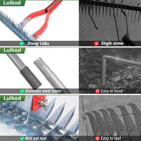 Lulkod thatching rake with durable stainless steel handle