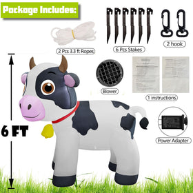 Lulu Home inflatable cow side view, dynamic yard decor.