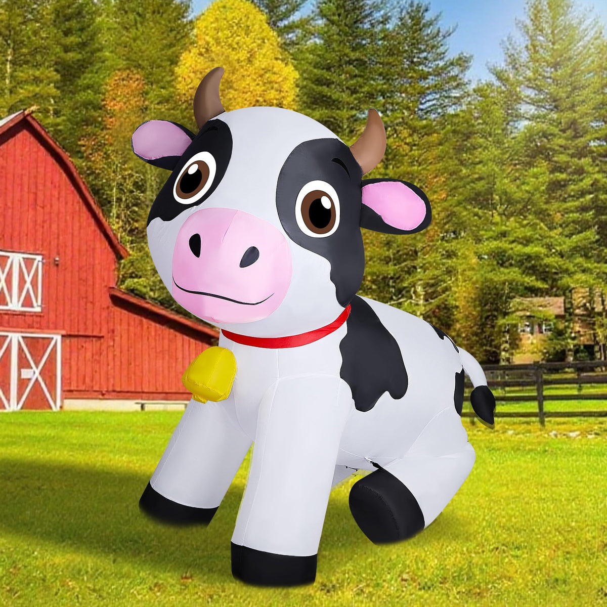 Lulu Home inflatable cow standing or sitting pose option.