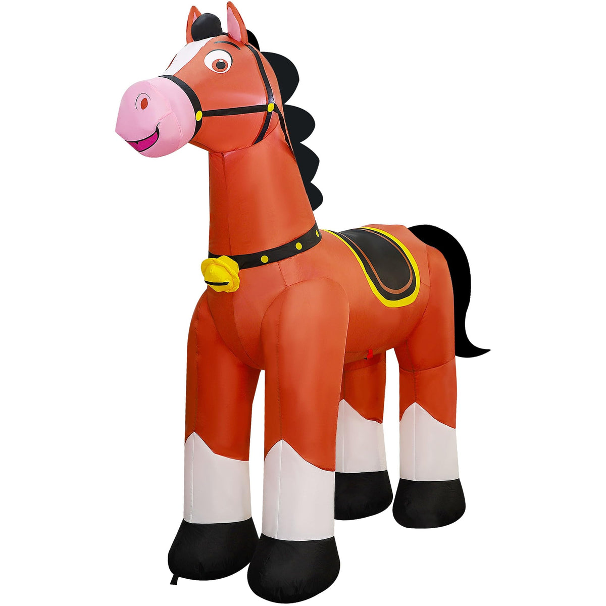 Lulu Home 6.2ft horse glow enhances night-time ambiance for parties.
